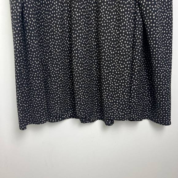 Vince Women's Size 6 Silk Black Celestial Polka Dot Wrap Tie Front Midi Skirt - Picture 7 of 16